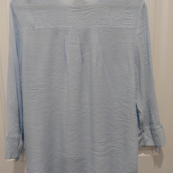 Ruby Rd. Light Blue Collarless Tunic Top #0663 - Picture 7 of 7